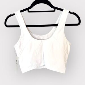 NWT Mono B Sports Bra – S/M/L – White – Scoop Neck Crop Top